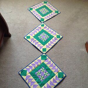 3 Handmade Placemats Table Toppers Runners Large Mug Mats Dinning Linens
